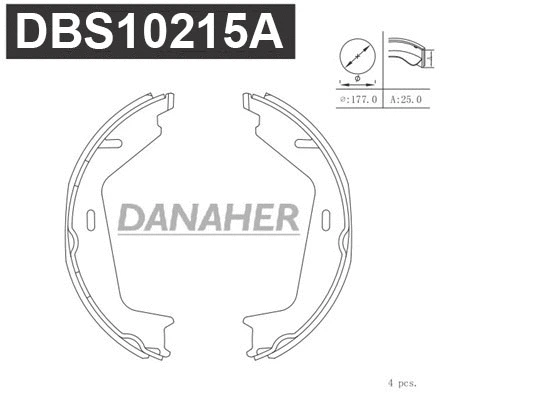 Jeu de mâchoires de frein, frein de stationnement DANAHER DBS10215A