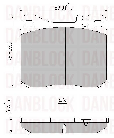 Kit de plaquettes de frein, frein à disque DANBLOCK DB 511006