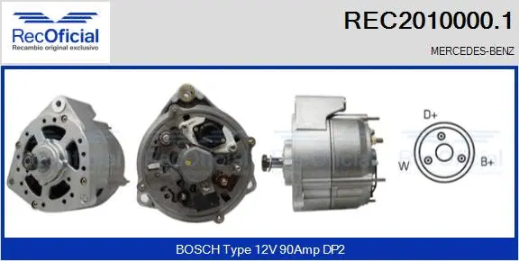 Alternateur RECOFICIAL REC2010000.1