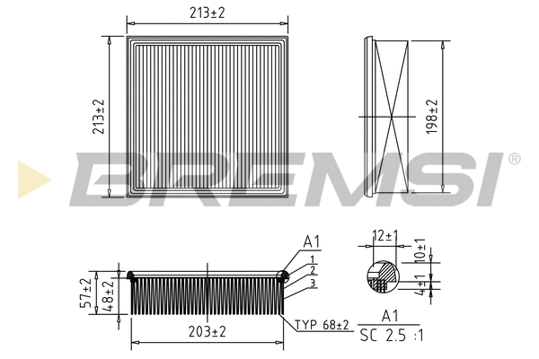 Filtre à air BREMSI FA1641