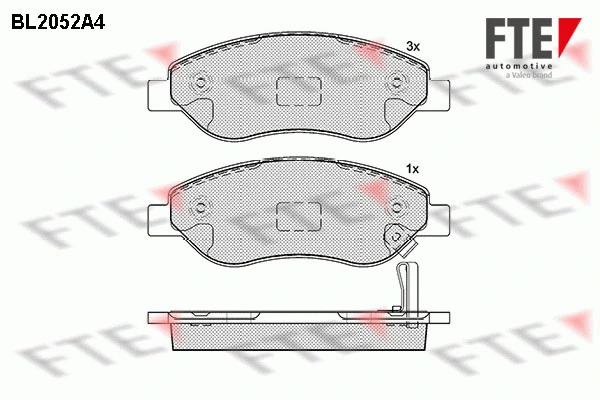 Kit de plaquettes de frein, frein à disque FTE 9011056