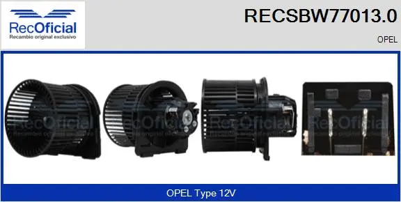 Pulseur d'air habitacle RECOFICIAL RECSBW77013.0