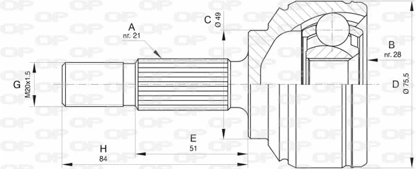 Jeu de joints, arbre de transmission OPEN PARTS CVJ5803.10