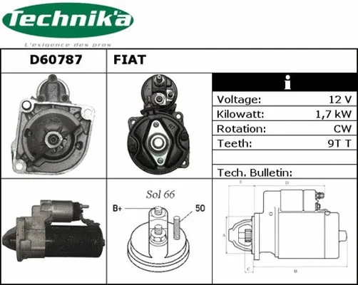 Démarreur Technika D60787