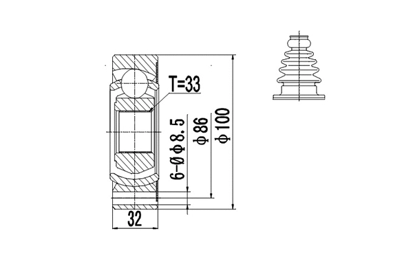 Jeu de joints, arbre de transmission DYNAMATRIX DCV603014