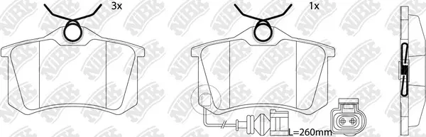 Kit de plaquettes de frein, frein à disque NiBK PN0019W