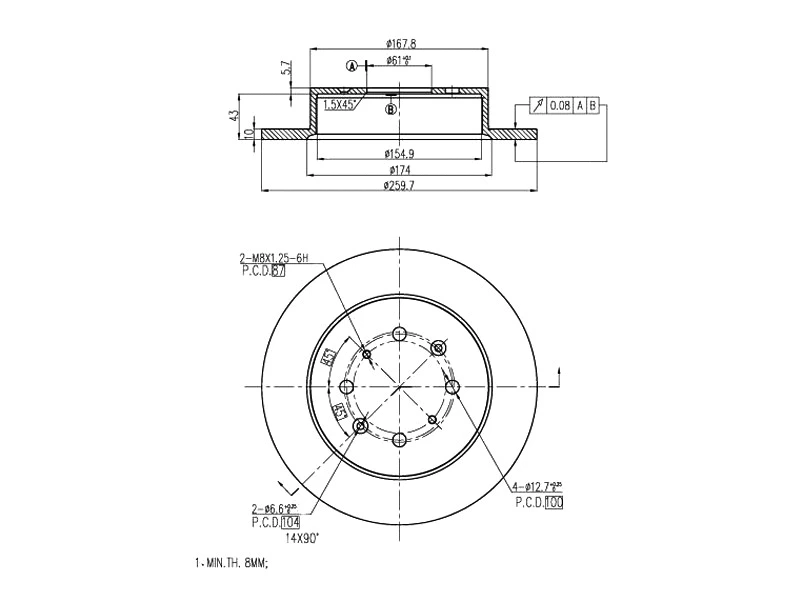 Disque de frein A.Z. Meisterteile AZMT-44-024-1240