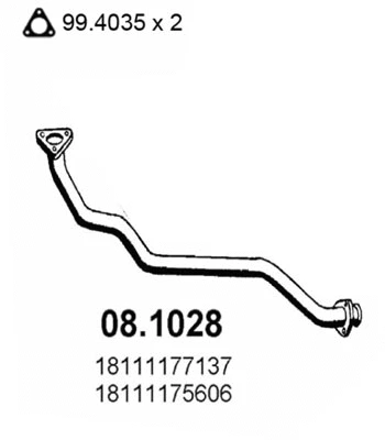 Tuyau d'échappement ASSO 08.1028