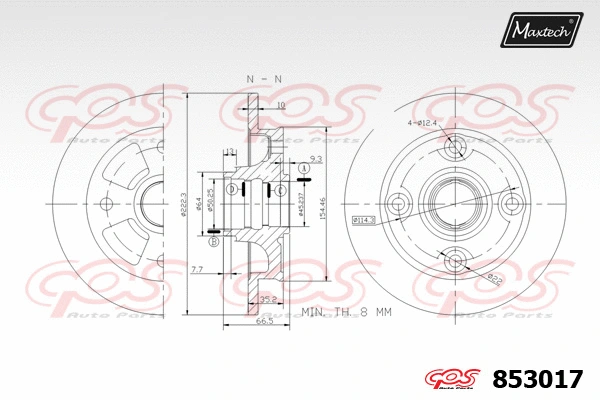 Disque de frein MAXTECH 853017