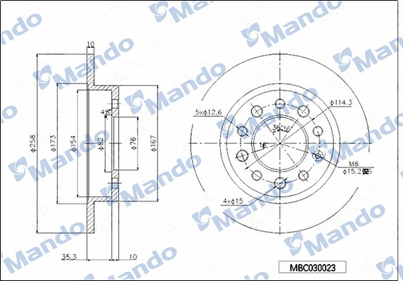 Disque de frein MANDO MBC030023