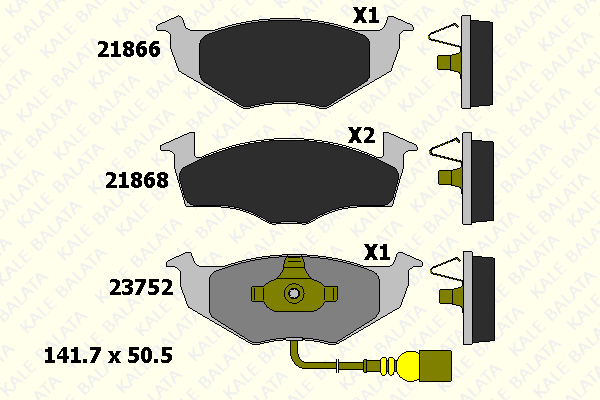 Kit de plaquettes de frein, frein à disque KALE 21868 172 05