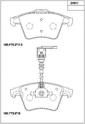 Kit de plaquettes de frein, frein à disque ASIMCO KD7011
