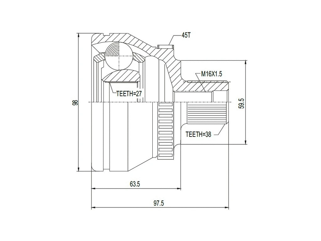 Jeu de joints, arbre de transmission A.Z. Meisterteile AZMT-43-030-1026