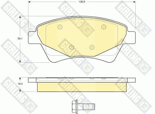 Kit de plaquettes de frein, frein à disque GIRLING 6115974