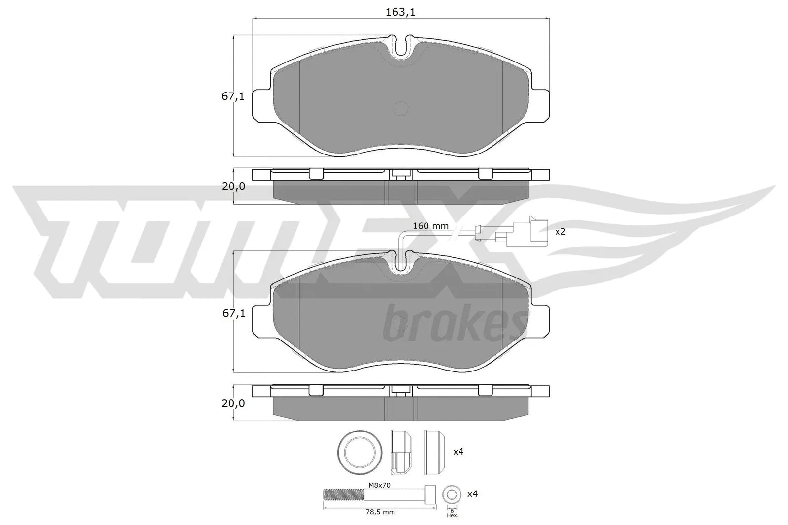 Kit de plaquettes de frein, frein à disque TOMEX Brakes TX 15-861