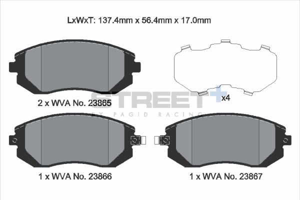 Kit de plaquettes de frein, frein à disque PAGID Racing T8047SP2001
