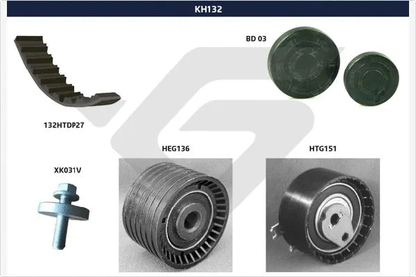 Kit de courroie crantée HUTCHINSON KH 132