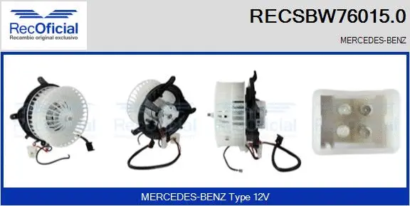 Pulseur d'air habitacle RECOFICIAL RECSBW76015.0