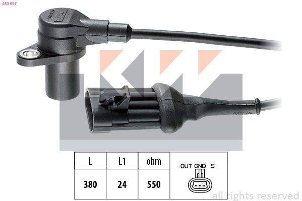 Capteur d'angle, vilebrequin KW 453 097