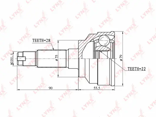 Jeu de joints, arbre de transmission LYNXAUTO CO-4404
