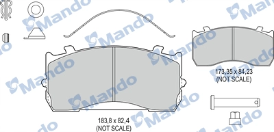 Kit de plaquettes de frein, frein à disque MANDO MBF016073