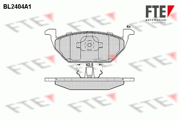 Kit de plaquettes de frein, frein à disque FTE 9010722