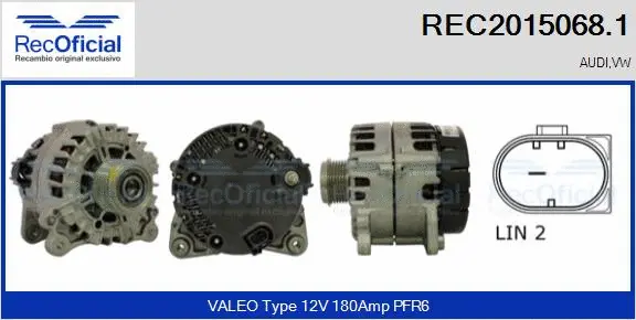 Alternateur RECOFICIAL REC2015068.1