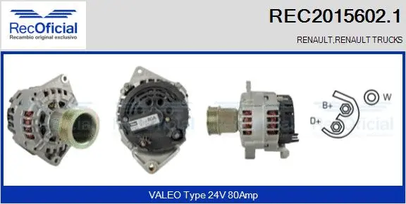 Alternateur RECOFICIAL REC2015602.1