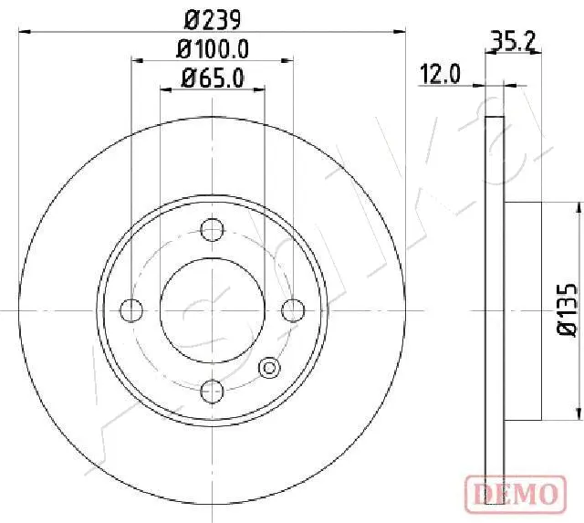 Disque de frein ASHIKA 60-00-0938C