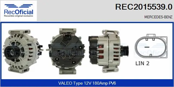 Alternateur RECOFICIAL REC2015539.0