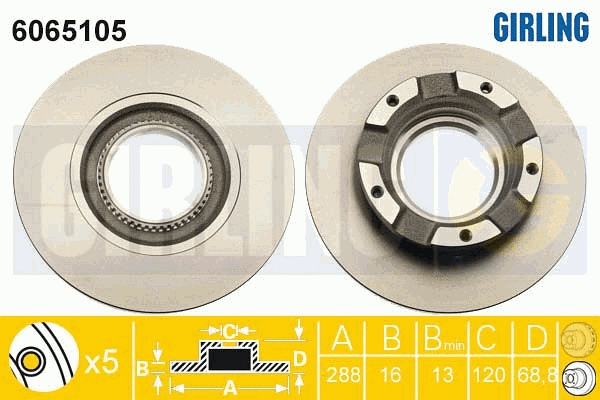 Disque de frein GIRLING 6065105