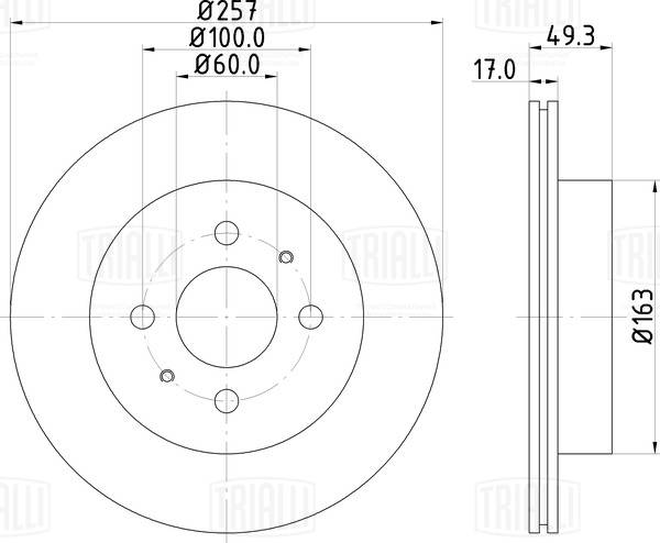 Disque de frein TRIALLI DF 150011