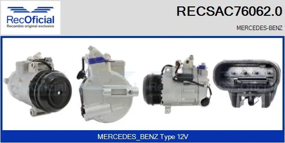 Compresseur, climatisation RECOFICIAL RECSAC76062.0