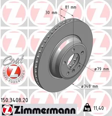 Disque de frein ZIMMERMANN 150.3408.20