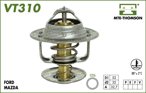 Thermostat, liquide de refroidissement MTE-THOMSON VT310.88