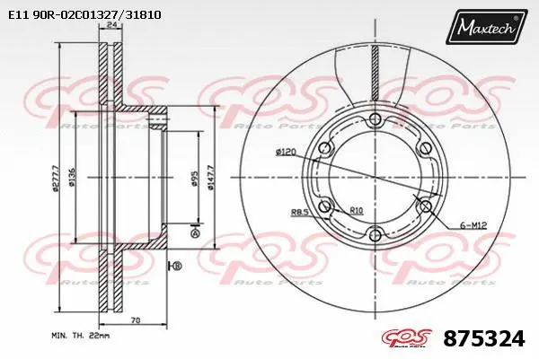 Disque de frein MAXTECH 875324