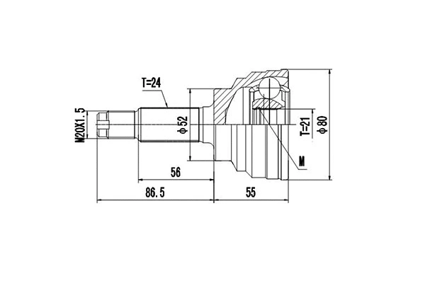Jeu de joints, arbre de transmission DYNAMATRIX DCV827070