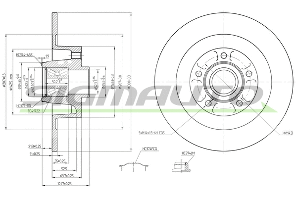 Disque de frein SIGMAUTO DBB729S