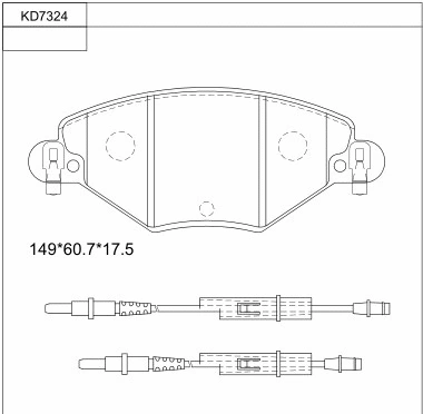 Kit de plaquettes de frein, frein à disque ASIMCO KD7324