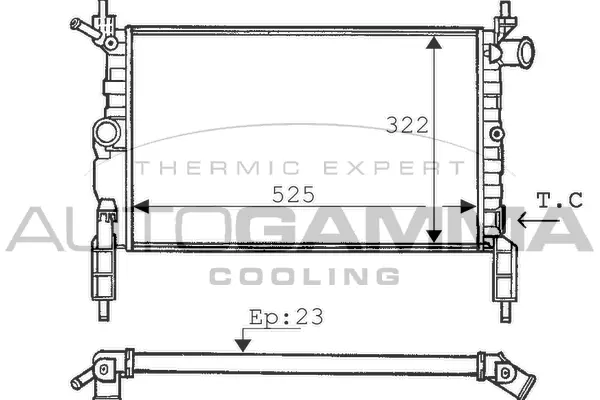 Radiateur, refroidissement du moteur AUTOGAMMA 100665