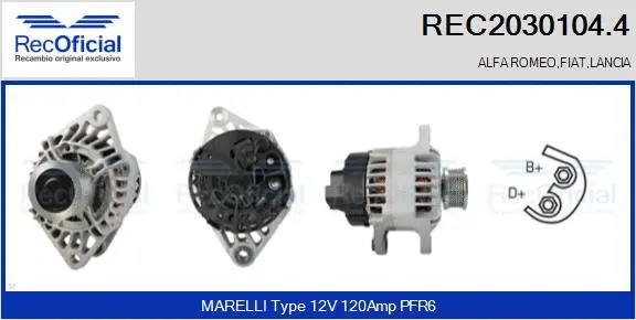 Alternateur RECOFICIAL REC2030104.4