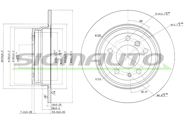 Disque de frein SIGMAUTO DBA221S