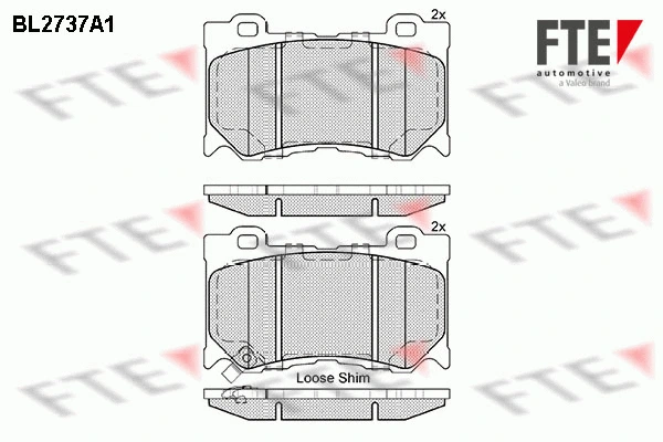 Kit de plaquettes de frein, frein à disque FTE 9011055