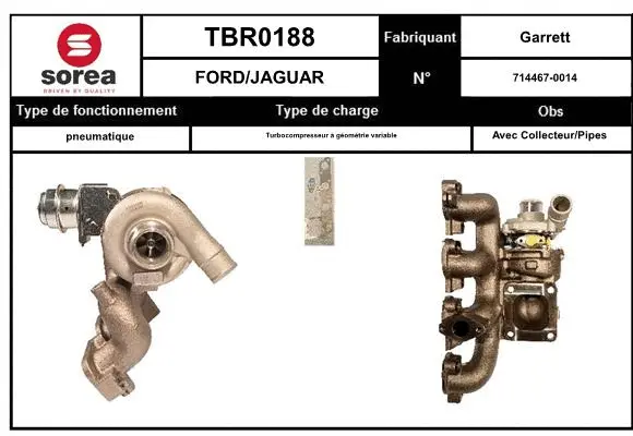 Turbocompresseur, suralimentation EAI TBR0188