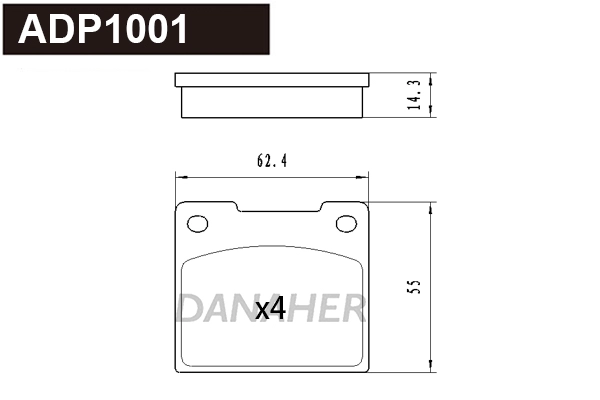 Kit de plaquettes de frein, frein à disque DANAHER ADP1001
