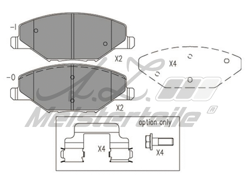 Kit de plaquettes de frein, frein à disque A.Z. Meisterteile AZMT-44-022-2065