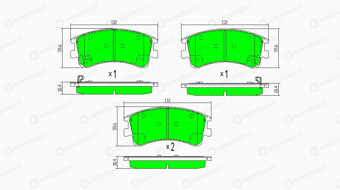 Kit de plaquettes de frein, frein à disque Automotive Adriado GLBP0129