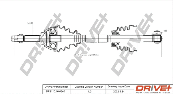 Arbre de transmission Dr!ve+ DP2110.10.0340