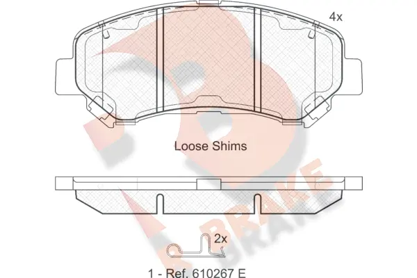 Kit de plaquettes de frein, frein à disque R BRAKE RB1834