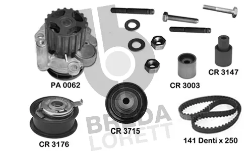 Pompe à eau + kit de courroie crantée BREDA LORETT KPA0598B